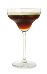 Espresso Martini cocktail in glass isolated on white