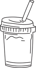 Hand drawn fresh drink illustration on transparent background.
