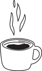 Hand drawn coffee illustration on transparent background.
