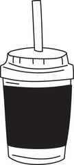 Hand drawn coffee illustration on transparent background.
