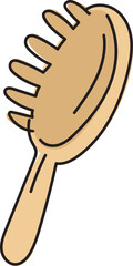 Cartoon comb illustration on transparent background.
