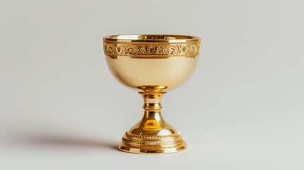 golden trophy cup on white background
