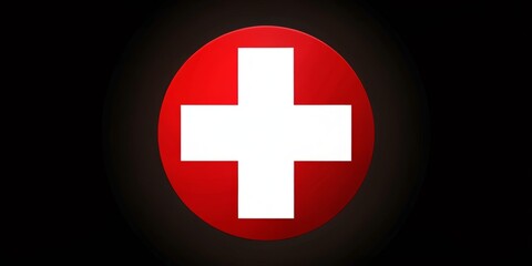 Fototapeta premium A controversial symbol with a white circle, red cross, and white contents, often associated with racism and white