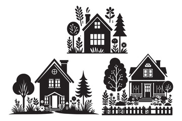 House silhouette vector illustration
