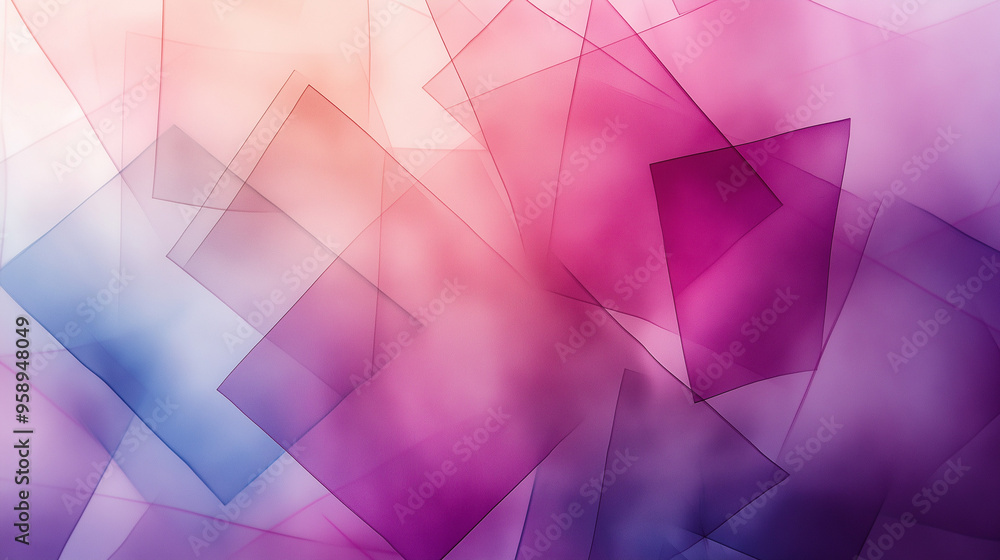 Poster abstract design featuring colorful translucent shapes blending together in a vibrant composition