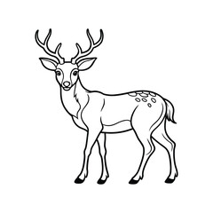 Deer icon LINEOUT vector illustration on white background.