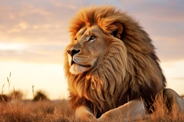 Obraz premium Lion Animal Nature In The Majestic Wilderness