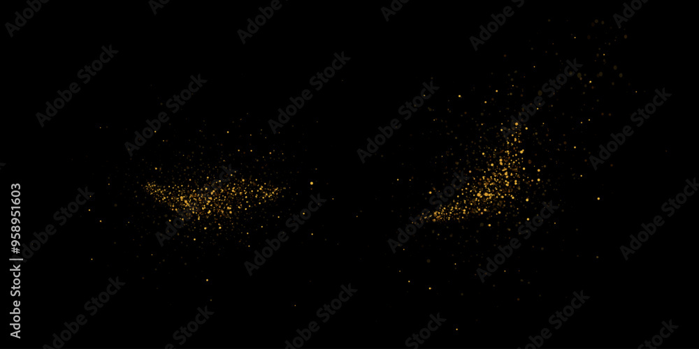 Poster Christmas light effect.Glitter effect of particles. Vector sparkles on a transparent background Sparkling magical dust particles.The dust sparks and golden stars shine with special light.