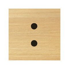 Colon sign wood block with clipping path