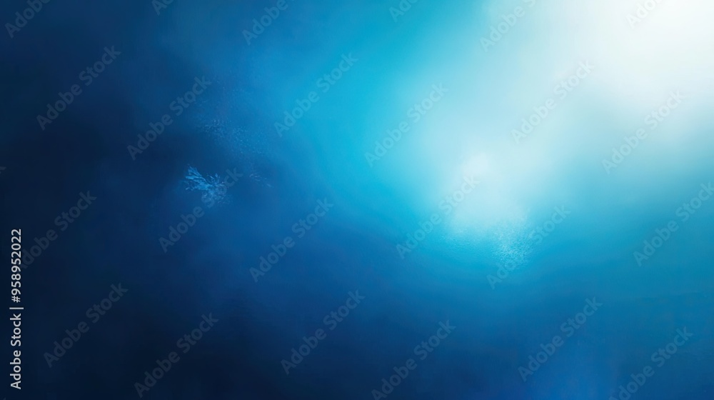 Poster minimalist blue gradient background with soft light effects, perfect for text overlay