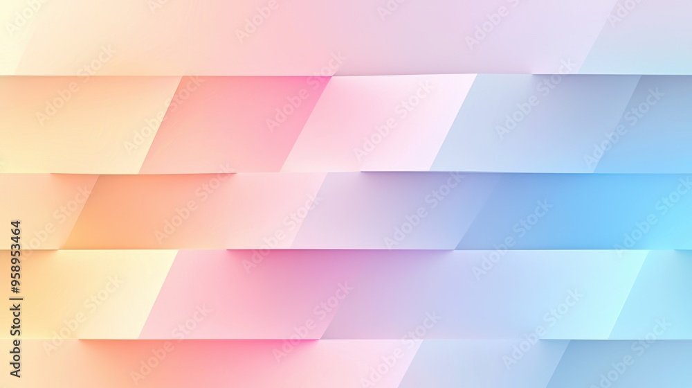 Aufkleber a gradient of soft pastel colors smoothly morphing into abstract geometric forms