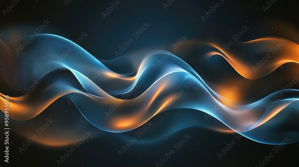 Poster modern abstract wave background with energetic curves and sleek design, perfect for high-tech and cr