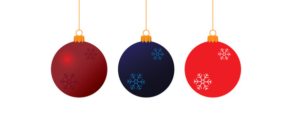 Christmas balls set over transparent background holiday ornament collection