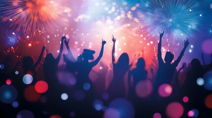 fireworks background at night party, new year's eve party