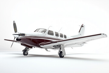 Front view small airplane isolated on white background, Private aviation concept.	