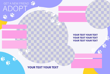 Horizontal banner template for adopting a pet
