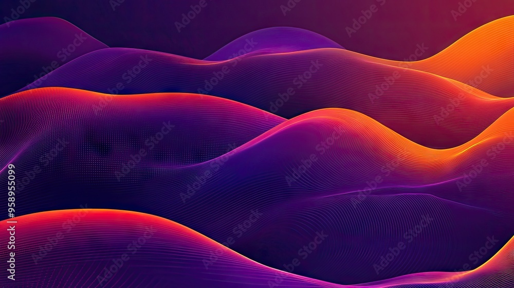 Poster modern dynamic wave design with smooth transitions and vibrant color schemes, perfect for adding a c