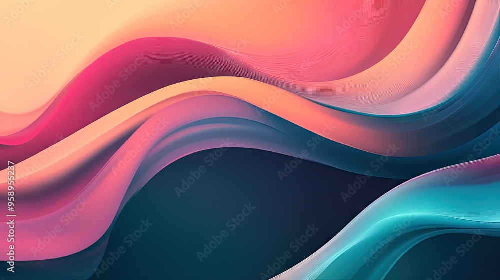 Poster modern dynamic wave design with smooth transitions and vibrant color schemes, perfect for adding a c