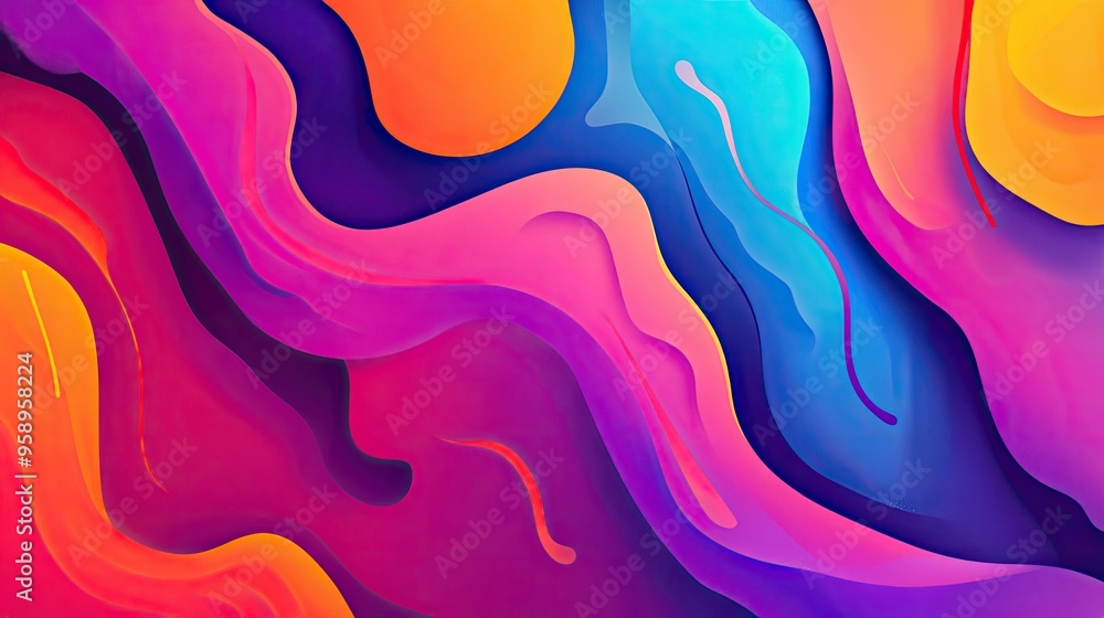 Aufkleber moving, colorful abstract design with dynamic effects and fluid transitions, perfect for use in cont