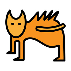 Scary Cat Vector Filled Icon Design