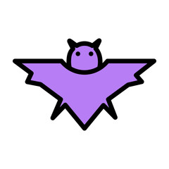 Bat Vector Filled Icon Design