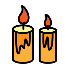 Candles Vector Filled Icon Design