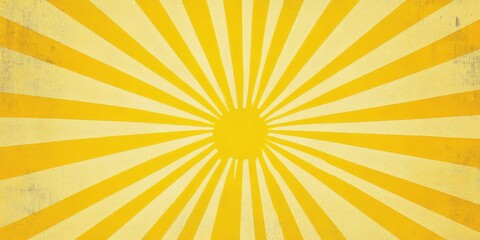 Fototapeta premium A yellow background crossed by light grey rays originating from the centre, radiating in all directions. Abstract background with dynamic effect with rays.