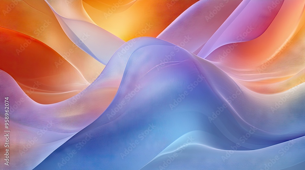 Poster resonance wave background in an abstract style, showcasing dynamic curves and gradients in a visuall
