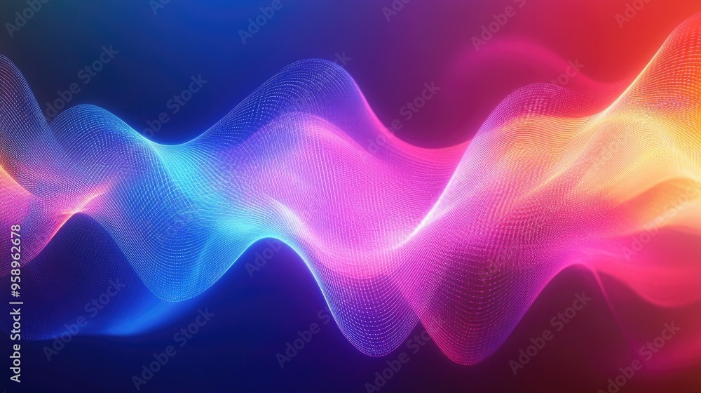 Poster Resonance waves in a colorful abstract background, featuring rhythmic patterns and smooth transitions for a dynamic visual effect.