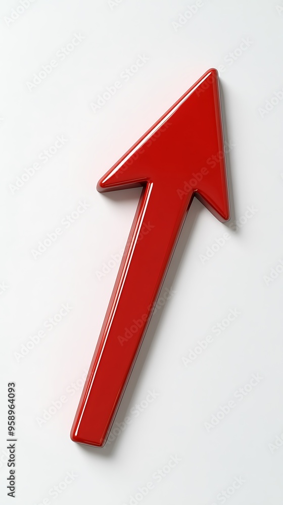 Aufkleber dynamic 3d red arrow pointing left with lightning bolt - directional symbol on white background
