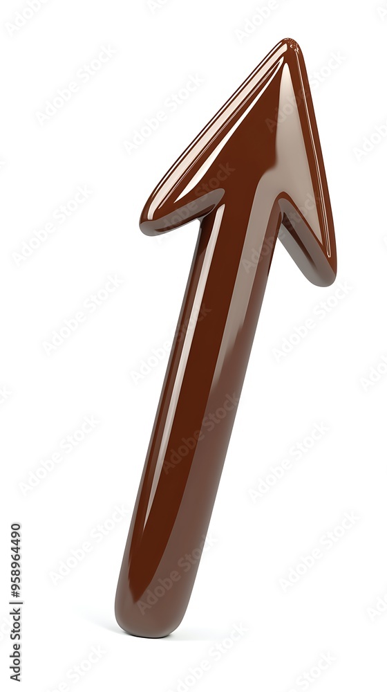 Aufkleber dynamic 3d brown arrow pointing up with lightning bolt - motivation and progress concept