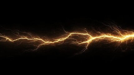Striking image of a branching lightning bolt against a black background, capturing the vivid and powerful nature of electrical discharges.