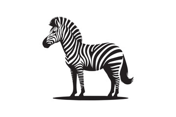 Zebra silhouette vector illustration, Zebra silhouette vector. Zebra silhouette