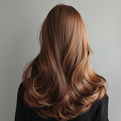 Fototapeta premium Radiant Chestnut Hair Enhanced by Premium Hair Dye and Haircare Products