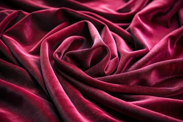 Fototapeta premium Rich, velvety burgundy fabric with subtle texture and folds, illuminated by soft, warm light, evoking luxury,