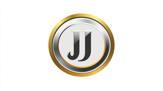 IJ Letter logo in a circle with gold and silver colors.