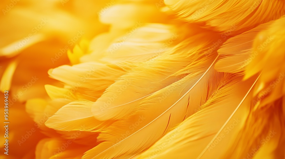 Poster a blurred texture of bird feathers, ideal for background use, with soft colors and an abstract desig