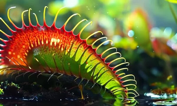 Exotic Venus flytrap capturing its prey, Video