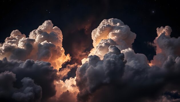 Starry night sky with a vibrant nebula cutting through the clouds.