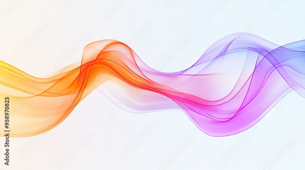 Aufkleber vibrant abstract wave lines on a plain white background, creating a sense of movement and flow. idea