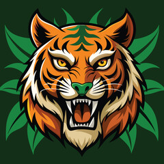 tiger tattoo design vector zoo angry tiger drawing animal face king mascot luxury template minimalist logo design sample 