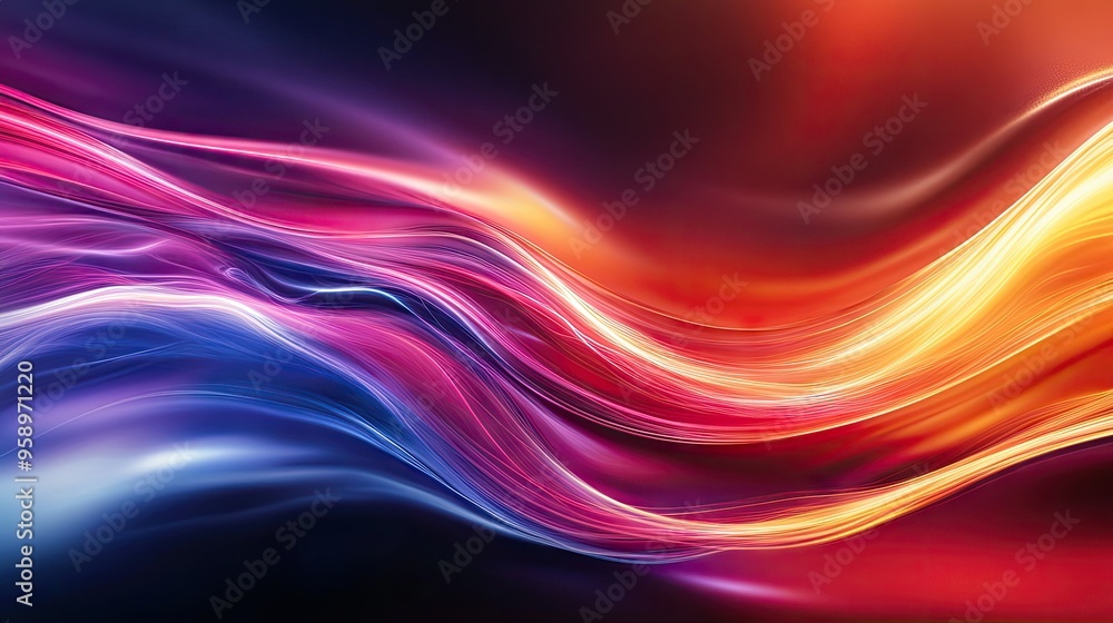 Aufkleber vibrant modern wave background featuring fluid, dynamic lines and energetic motion, ideal for adding