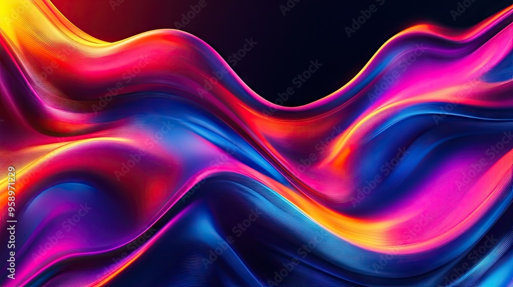 Aufkleber vibrant modern wave background featuring fluid, dynamic lines and energetic motion, ideal for adding