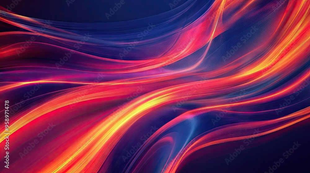 Aufkleber vibrant modern wave background featuring fluid, dynamic lines and energetic motion, ideal for adding