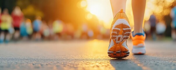 Person at the start of a marathon, symbolizing the beginning of a new journey