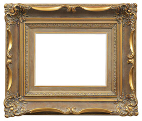 Picture frame in the Baroque style on a transparent background, in PNG format.