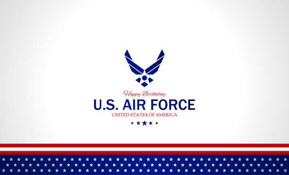 Happy birthday United States Air Force vector illustration. Suitable for Poster, Banners, background and greeting card.	