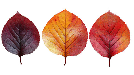 Fototapeta premium Autumn Leaves Isolated on a White Background - CGI Illustration