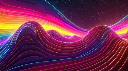 acid wave rainbow line backgrounds in 1970s 1960s