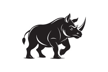 Rhinoceros  silhouette vector illustration, Rhinoceros  silhouette vector, Rhinoceros  silhouette